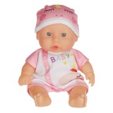 Păpușă Bebeluș Unicorn, 22cm, Salopetă Roz Albă, Jucărie Fetițe, Plastic/Textil, 0-12 Luni
