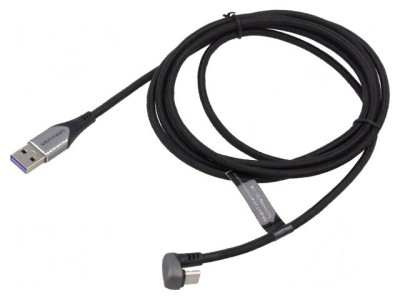 Cablu USB 2.0 A la C unghi nichelat 1m foto