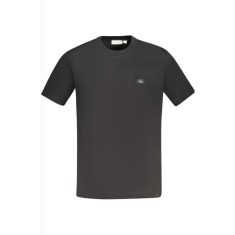 Tricou barbati, cu mini logo brodat, Regular fit, Negru, L