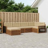 vidaXL Set de canapele de exterior cu pernă 6 pcs Natural și Bej 3383566