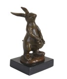 Iepuras-statueta din bronz cu un soclu din marmura PAB050