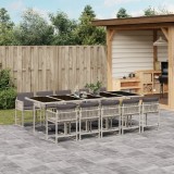vidaXL Set mobilier de grădină cu perne 11 piese gri deschis poliratan
