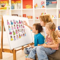 Set Jucarii Magnetice, 27 Bucati, Printese, Multicolor, Hartie, 3+ Ani