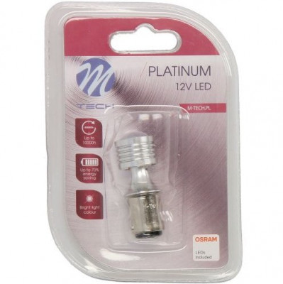 Bec Led M-Tech P21/5W 36V BAY15D Platinum Alb Rece TULB812W-01B foto