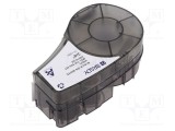 Bandă adezivă albă 19,1mm x 6,4m Brady cu text negru