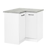 Praktik 90 dulap colțar inferior 2 uși, alb-alb