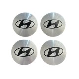 Set 4 Capace Jante Aliaj Hyundai 58mm, Argintiu