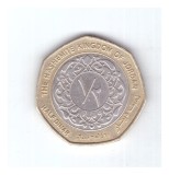 Moneda Iordania 1/2 dinar 2000, stare buna, curata