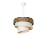 Cumpara ieftin Lustră pentru tavan cu o singură lumină din țesătură de lume pakoworld &icirc;n nuanță de bej D38x65cm 38x38