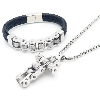 Set Lant si Bratara din Inox Masiv S70C foto