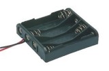 Suport Baterii 4 x R6 AA, Plastic Rezistent, Contacte Metalice, Cabluri Terminale