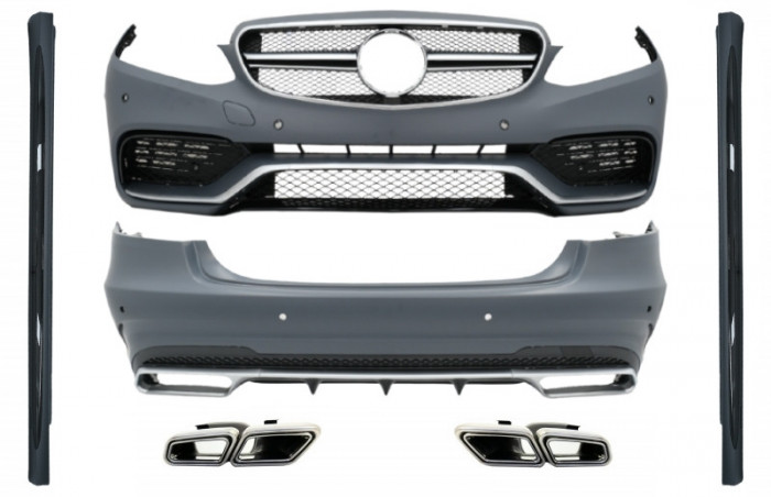 Pachet Exterior Complet cu Ornamente Evacuare Mercedes E-Class W212 Facelift (2013-2016) E63 Design Performance AutoTuning