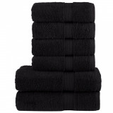 Set de prosoape premium SOLUND, 6 piese, negru, 600 g/m&sup2;