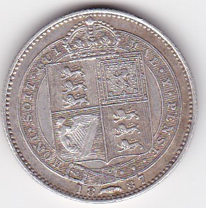 Marea Britanie ANGLIA 1 Shilling 1887 Victoria foto