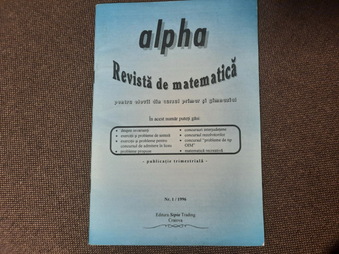 ALPHA REVISTA DE MATEMATICA NR/1996