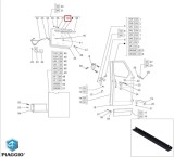 Bagheta Geam Lateral Originala Piaggio Ape 50 (09-16), Euro 4 (18-22), Mix (98-08) 2T AC 50cc, Cod OEM 646259