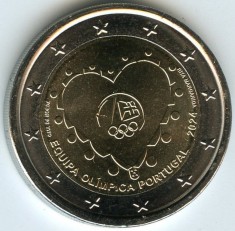 PORTUGALIA moneda 2 euro comemorativa 2024_echipa Olimpica, UNC