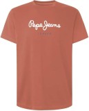 Tricou cu maneca scurta pentru barbati Pepe Jeans Eggo N, caramiziu, XL - OUTLET
