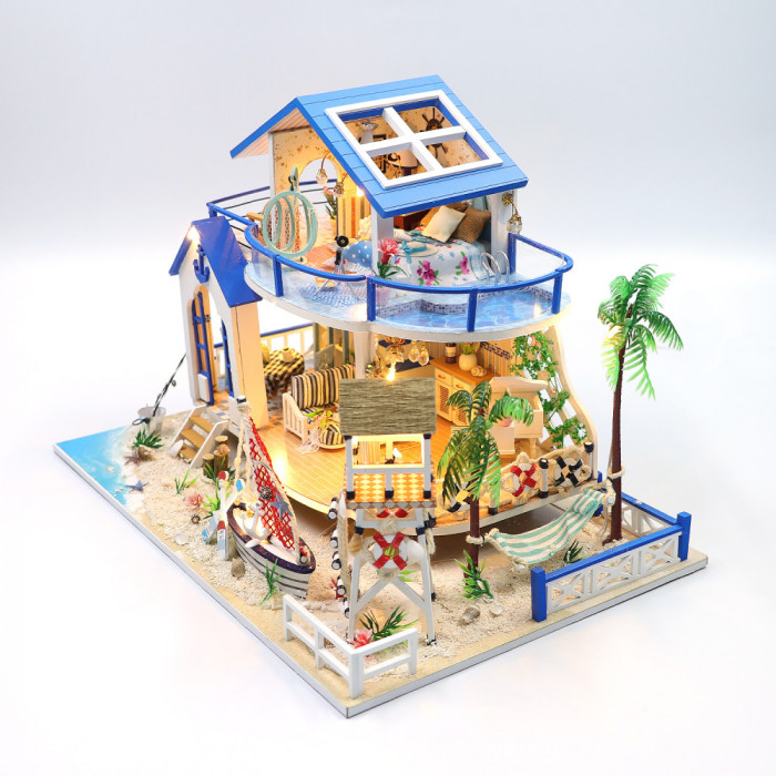 Casa in miniatura 3D, Legend Of The Blue Sea, DIY, 32x21.5x22cm