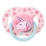 Suzetă Silicon Honey Baby, Unicorn, Roz, M&acirc;ner Verde, 18-36 Luni, Oem