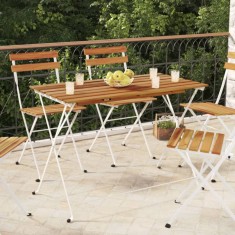 vidaXL Masă bistro pliabilă 100x54x71 cm, lemn masiv de acacia &amp; oțel 319976