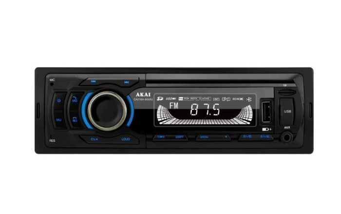Player auto multi-media AKAI CA016A-9008U, Bluetooth, Radio FM, afisaj LED, conector ISO - RESIGILAT