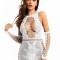 Rochie Mini Spicy cu Manusi Lungi, Alb, S-L