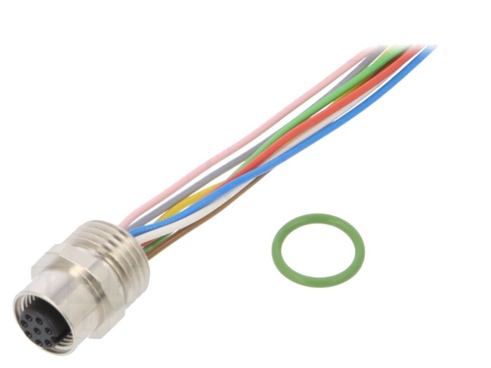 Conector soclu M12 8 pini IP67