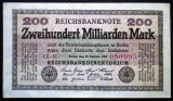 27. GERMANIA 200 MILIARDE MARCI ZWEIHUNDERT MILLIARDEN MARK 15.10.1923 VF+/AUNC SR. 995