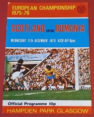 Program meci fotbal SCOTIA - ROMANIA (17.12.1975)