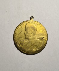 Medalie Regele Carol I - Vizita Marelui Tar al Rusiei 1914 - Foarte uzata