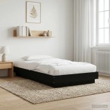 Cumpara ieftin Cadru de pat la sol Stejar Negru 80 x 210 cm Lemn prelucrat