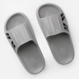 Slapi tip slides pentru barbati, Gri cu dungi negre, CMCLASS