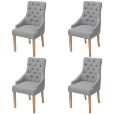 vidaXL Scaune de bucătărie pivotante, 4 buc., gri deschis, textil