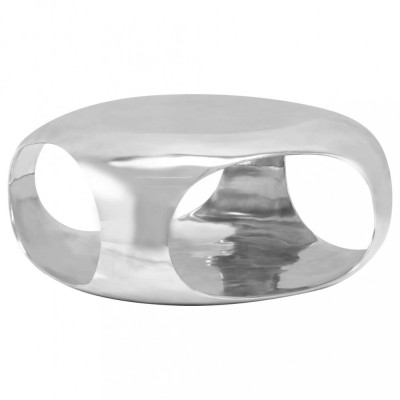 vidaXL Măsuță de cafea, argintiu, 70x70x32 cm, aluminiu turnat foto