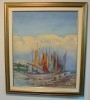 Ambarcatiuni - Pictura in ulei C. Andreescu, Marine, Realism