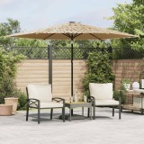 VidaXL Umbrelă soare de grădină cu st&acirc;lp din oțel, maro 288x288x225 cm