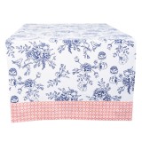 Cumpara ieftin Fata de masa bumbac alb albastru Blue Flowers 50 cm x140 cm