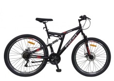 Bicicleta mtb 26 inch, full suspension, 21 viteze, sistem de franare pe disc, cadru otel, rosu MultiMark GlobalProd foto