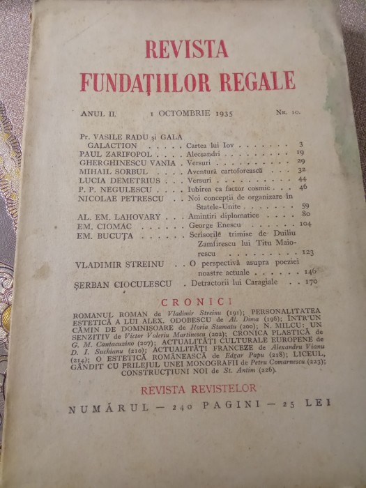 CI. Revista Fundatilor Regale octombrie 1945