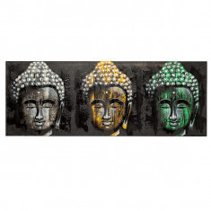 Tablou pictat manual 3 Faces Buddha