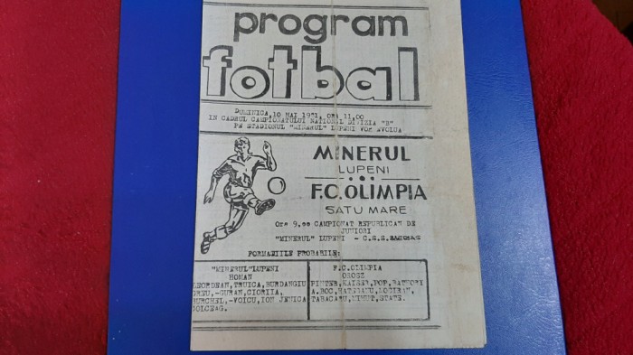 program Minerul Lupeni - Olimpia SM