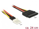 Cablu de alimentare SATA 15 pini la Floppy 4 pini 24cm M-T, Delock 83877