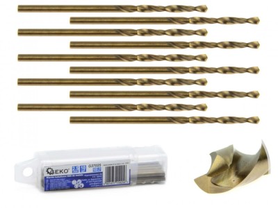 Set burghie pentru metal cu cobalt HSS 2,5mm 10 piese, GEKO G37025 foto