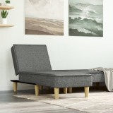 vidaXL Șezlong, gri &icirc;nchis, material textil