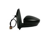 Oglinda usa exterioara VW Polo, 2009-2010, partea Stanga, ajustarea prin cablu; carcasa neagra; sticla asferica; geam cromat; cu Lucas, Aftermarket