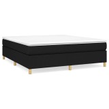 Cumpara ieftin Cadru de pat cu arcuri, negru, 180x200 cm, textil