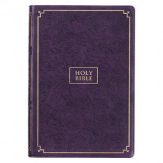 KJV Giant Print Full-Size Bible Purple Floral Faux Leather