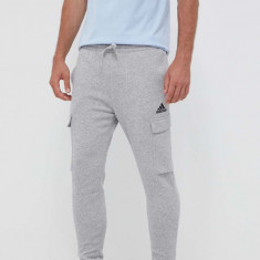 adidas pantaloni de trening culoarea gri, melanj