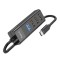 Hub USB 3.0 Type-C 4 in 1 Adaptor Convertor Hoco HB25 Easy Mix High Speed OTG 1Tb - Negru